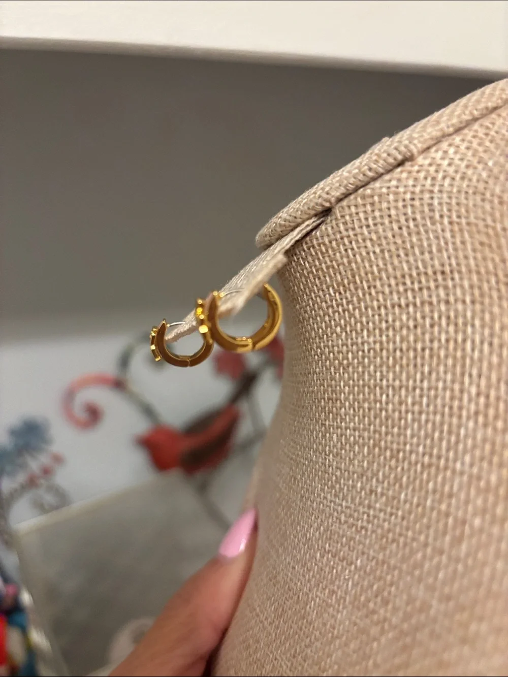 Tory Burch Gold Logo Huggie Hoop Earrings